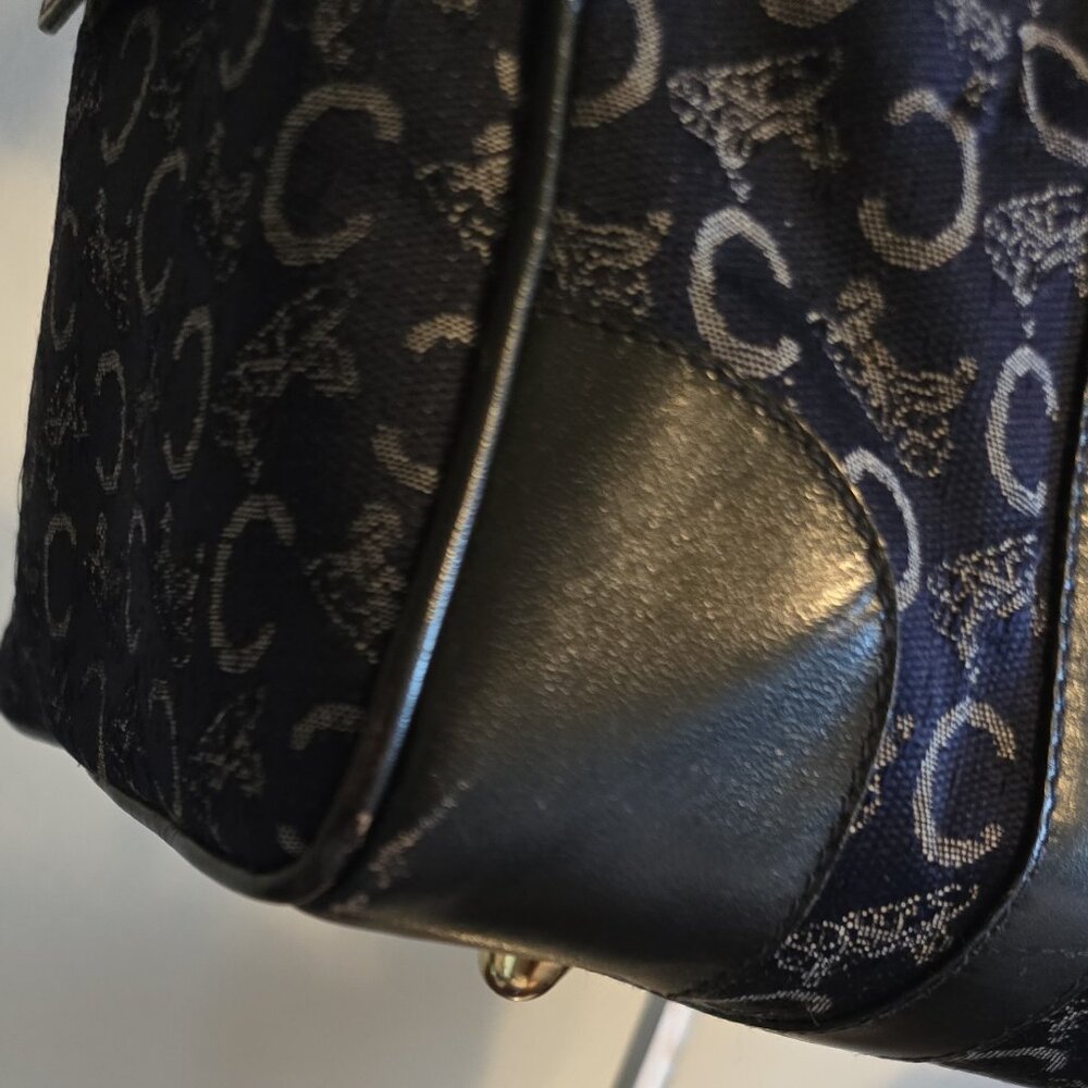 Celine Navy Boston Bag/Handbag ~ Vintage ~ made in Italy - Picture 6 of 11